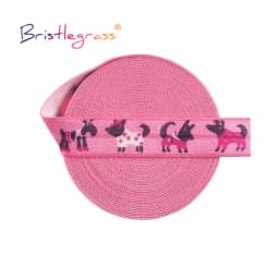 BRISTLEGRASS 2 5 10 Yard 5/8" 15mm Cherry Print Foldover Elastic FOE Spandex Satin Band Tape Hair Tie Headband Dress Sewing Trim