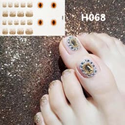 22Tips/Sheet Nail Sticker Adhesive Toenail Art Polish Tips French Glitter Sequins Nail Wraps Strips Easy Toenail Sticker