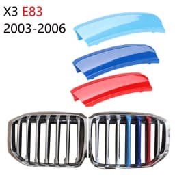 3Pcs Car Grille Trim Strip For BMW X3 E83 F25 G01 2003 2004 2005 2006 2007-2020 Racing Grille Strip Trim Clip Performance M