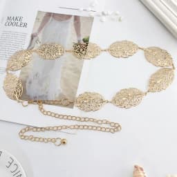 Leaf Shaped Hollow Out Chain Belt For Women Elegant Gold Silver Color Metal Waistband Ladies Fashion Wedding Dress Girdle Strap