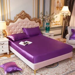 Satin Rayon Fitted Sheet Solid Color Mattress Cover With Elastic Band Bed Sheet High-End Home Hotel Bedding Fit Sheet