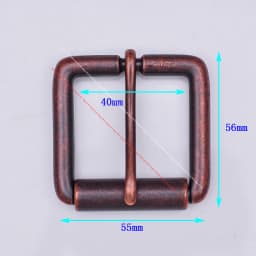 Antique Copper Single Prong Pin Roller Handmade DIY Leather Belt Buckle Replacement Fit 40mm Belt Strap