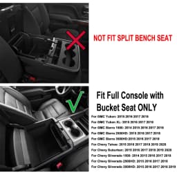 Center Console Organizer Armrest Storage Box for GMC Yukon 2015 2016 2017 2018 GMC Sierra 1500 Chevy Tahoe Chevy Suburban GMC