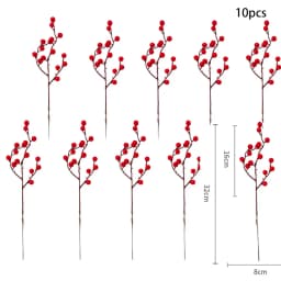 1Pack Fake Christmas Tree Pine Branches Xmas Berries For Christmas Tree DIY Wreath Decorations Noel Table Ornaments Kids Gifts