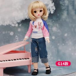 30 Cm 1/6 BJD Doll Winter Dress Set 23 Movable Joint Makeup Cute Girl Brown Eyes Doll with Fashionable New Skirt DIY Toy Gift