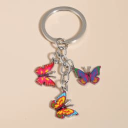 Cute Keychain Colorful Butterfly Key Ring Enamel Flying Animals Key Chains For Women Girls Handbag Accessorie Handmade Jewelry