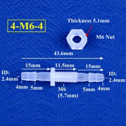 5~200Pcs M6~M10 Thread Hex Nut To 3~8mm PP Pagoda Direct Connectors Aquarium Tank Air Pump Adapter Irrigation System Hose Joints