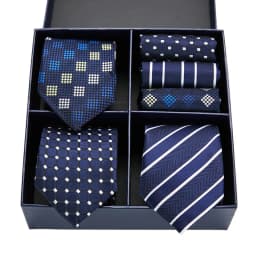 Gift box packing Silk Ties For Men Novelty Hanky Set 3 Styles Men's Tie Formal Red Cravat for Wedding Business Necktie