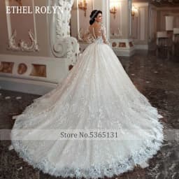 ETHEL ROLYN Luxury Wedding Dresses For Women Long Sleeve Beading Appliques Vintage Princess Wedding Gown Vestidos De Novia