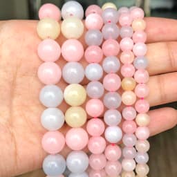 Natural Stone Beads 4-12mm Lava Rose Quartz Tiger Eye Turquoise Labradorite Round Beads for Jewelry Making Diy Bracelet 15inch