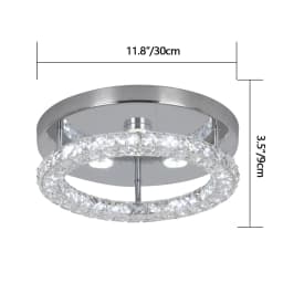 Modern LED Crystal Chandelier Lighting Mirror Rings Ceiling Lamp for Living Room Kitchen Luminaire Home Decor Light Fixture