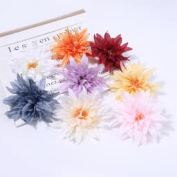 5PCS Dahlia Artificial Silk Flower Heads Decorative Scrapbooking For Home Wedding Artificial Flowers Decoration Fake Flower Wall