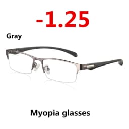 New Sun Photochromic Myopia Eyeglasses Optical Men Student Finished Myopia Eyewear Prescription Glasses Frame Half Rim -1.0 -4.0