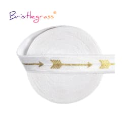 BRISTLEGRASS 2 5 10 Yard 5/8" 15mm Evil Eye Hamsa Hand Foil Print Fold Over Elastics FOE Spandex Bands Tape Hair Tie Sewing Trim