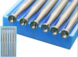 6Piece round open mouth Cup Burr with 3/32Inch 2.35mm Shank for Jewelry Making Wire Rounder Bits Silver Burs