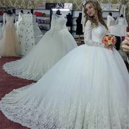 Customized Vestidos De Noiva Long Sleeves Princess Wedding Dresses Puffy Vintage Ball Gown Dresses Bridal Gowns robe de mariage