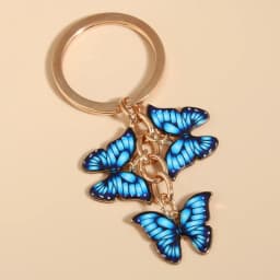 Cute Keychain Colorful Butterfly Key Ring Enamel Flying Animals Key Chains For Women Girls Handbag Accessorie Handmade Jewelry