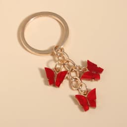 Cute Keychain Colorful Butterfly Key Ring Enamel Flying Animals Key Chains For Women Girls Handbag Accessorie Handmade Jewelry