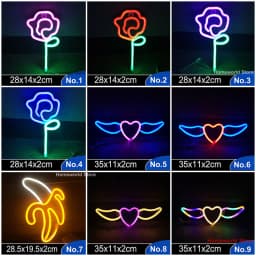 LED Neon Light Sign Strip New 189 Styles Wall Art Lamp Nightlight LOVE Heart Animal Cat Figure Model Decor Room Shop Xmas Gift