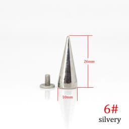 10pcs Metal Punk Spikes Cone Bullet Studs Rivets for Leather Craft Bag Garment Clothing Shoes DIY Parts Accessories