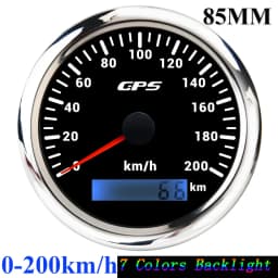 85mm GPS Speedometer Odometer Gauge 0-120MPH 160MPH 120KMH 200kmh with 7Colors Backlight For Car Boat Motorcycle Truck 12V/24V