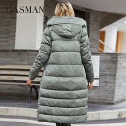 GASMAN 2022 New women's winter down jackets brand high-quality fashion parkas Casual contrast warm Hooded Coat women 21792