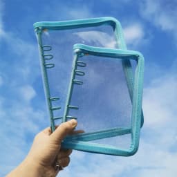 SKYSONIC A5 A6 Zipper Binder Cover-Loose Leaf Organizer Diary-Bullet Transparent PVC Case Photo Organizer Stationery Supplies