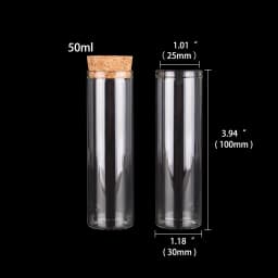 12 pieces/lot 15ml 20ml 25ml 30ml 40ml 45ml 50ml 55ml 60ml Glass Test Tubes With Cork Stopper Wishing Bottles for Art DIY Crafts