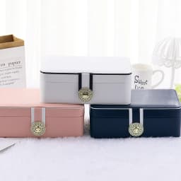 2024Double Layer Jewelry Box Organizer Large Capacity PU Leather Storage Ring Box Earrings studs Jewelry Display Jewelry Package