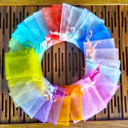 50pcs/lot Small & Large Organza Bag Wedding Pouches Jewelry Packaging Bags Birthday Party Christmas Gift Bags 11 Sizes 24 Color