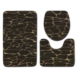 Marble Floor Mat for Bathroom Decor, Door Mat, Waterproof Carpet, Toilet Seat Cover, 3 Piece Set