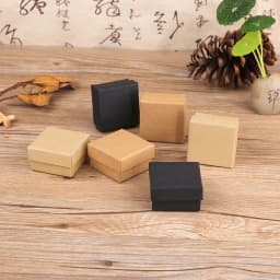 60pcs DIY Kraft Cardboard Gift Packaging Boxes Brown Black Paper Small Soap Box Mini Jewelry Ring Earrings Organizer Carton Box