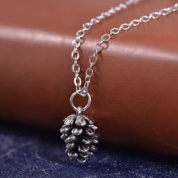 Cute Pine Nut Plant Specimen Pendant Necklace For Women Metal Choker Acorn Pinecone Chain Necklace Jewelry Accessories Gift