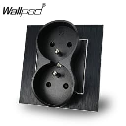 White Single Frame 16A Double French Socket 86*86mm Wallpad EU Style Wall Plug Power Outlet with Claws for Poland Belgium