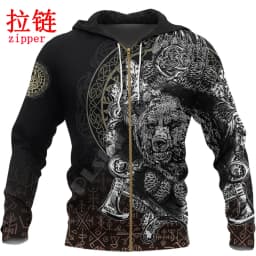 Tattoo Style Hoodie Bear Claws And Hammer 3D Printed Mens hoodies Unisex Sweatshirt Autumn Casual Streetwear DW766