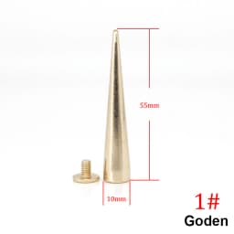 10pcs Metal Punk Spikes Cone Bullet Studs Rivets for Leather Craft Bag Garment Clothing Shoes DIY Parts Accessories