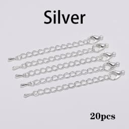 10/20pcs/lot 50 70mm Metal Extended Extension Tail Chain Lobster Clasps Connector For DIY Jewelry Bracelet Necklace Wholesale