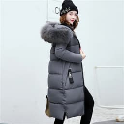 2023 New Women's Jacket Parka Down Cotton Parkas Winter Jacket Fur Collar Hooded Parkas Overcoat Thick Slim Long Coat Outerwear