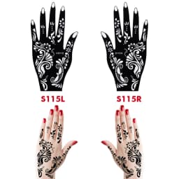 10PCS Self-Adhesive Reusable Henna Tattoo Stencils,Mehndi Indian Temporary Hand Tattoos For Body Art Painting 5 Pairs