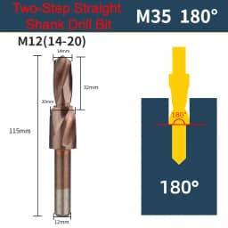 M35 Cobalt Two Stage Step Drill Bit M3-M12 Screw Counterbore Twist Countersink Drill For Stainless Drilling And Chamfering