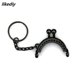 20 Pcs/Lot 4 CM Bronze/Silver/Golden/Gun Black Half Round Metal Purse Frame Kiss Clasp Lock With Key Ring Bag Accessories