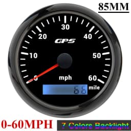 85mm GPS Speedometer Odometer Gauge 0-120MPH 160MPH 120KMH 200kmh with 7Colors Backlight For Car Boat Motorcycle Truck 12V/24V