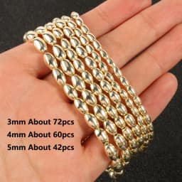 9K Gold Color Hematite Square Heart Round Shape Natural Beads Loose Stone Beads For Jewelry Making DIY Bracelet Necklace 15inch