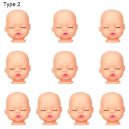 10PCS Sleeping Baby Mini Doll Heads Red Pink Lips With Nipple Feeder Face Toy Parts DIY Accessories Handmade Material Craft