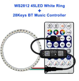 WS2812B Individually Addressable Led Ring 5050 RGB With USB 28Keys Bluetooth Music Controller Kit BuiIt-in 8/16/24/35/45 Pixels
