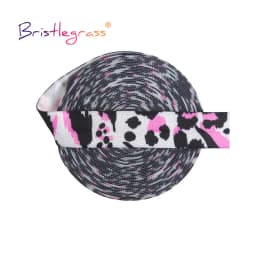 BRISTLEGRASS 2 5 10 Yard 5/8" 15mm Lace Crown Leopard Animal Print Fold Over Elastics FOE Spandex Band Tape Hair Tie Sewing Trim