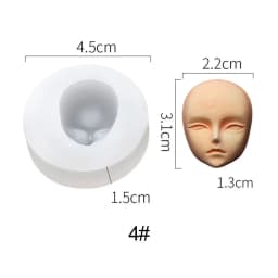 3D Baby Face Silicone Molds Q Version Clay Head Sculpey Doll Modification Accessories DIY Proportional Face Making Tools