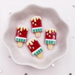 12Pcs Resin Colorful Fruit Popsicle Flatback Cabochon Figurine Stone Scrapbook Party Applique DIY Jewelry Accessories Art Crafts