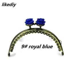 1 Piece 8.5 CM Antique Bronze Rose Head Metal Purse Frame Semicircle Kiss Clasp Lace DIY Bag Accessories