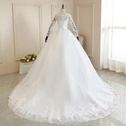 Vestido Noiva White Full Sleeve Wedding Dress With Train Princess Luxury Wedding Dress Robe De Mariee Plus Size Customized